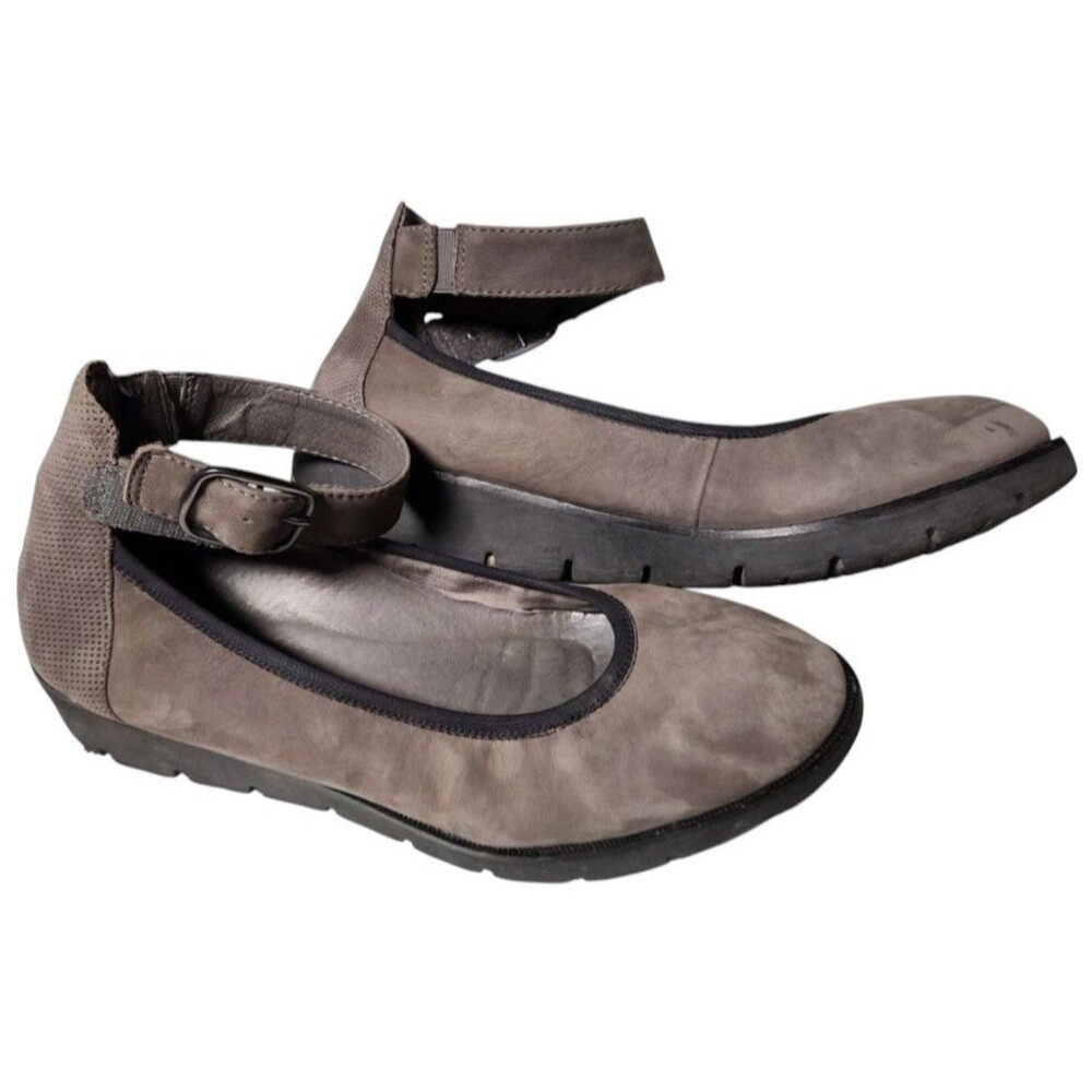 Earth Zurich Sion Leather Mary Jane Shoes Gray Size 11 Comfort Ankle Strap